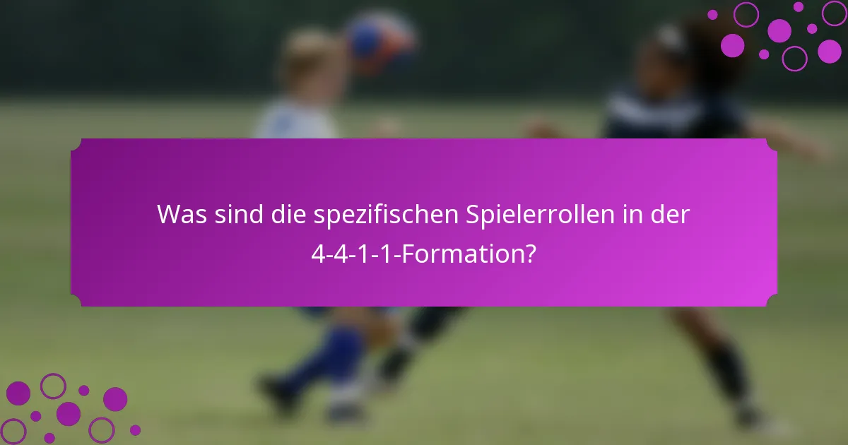 Was sind die spezifischen Spielerrollen in der 4-4-1-1-Formation?
