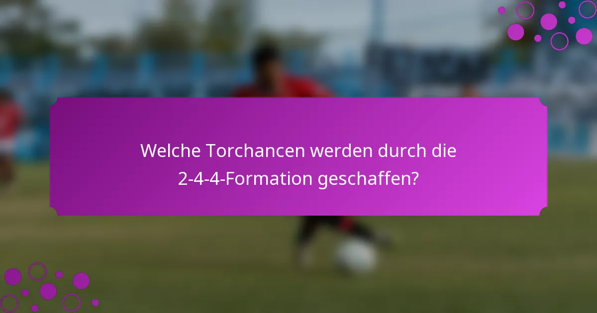 Welche Torchancen werden durch die 2-4-4-Formation geschaffen?