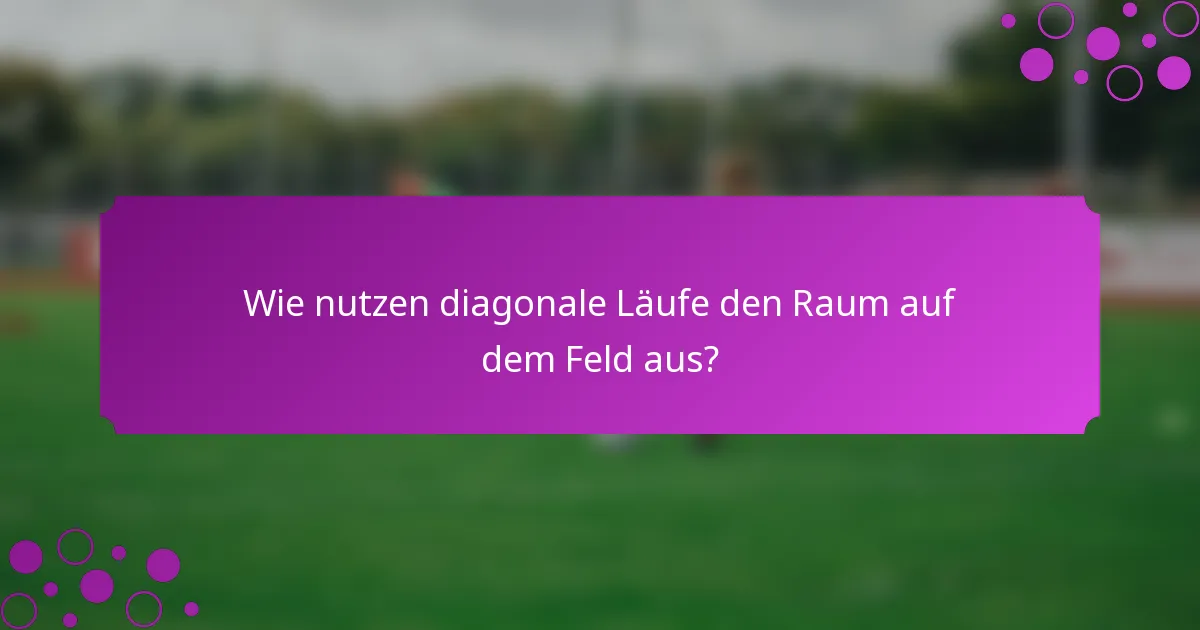 Wie nutzen diagonale Läufe den Raum auf dem Feld aus?