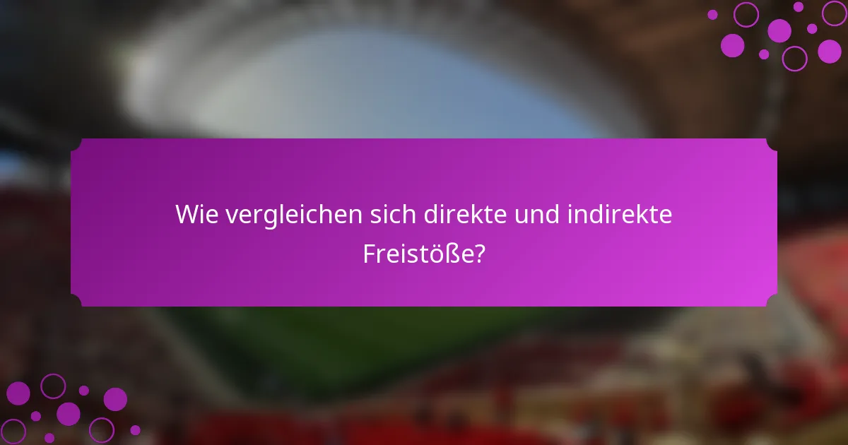 Wie vergleichen sich direkte und indirekte Freistöße?